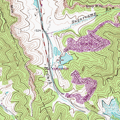 Topographic Map of Peerless Eagle Dam, WV