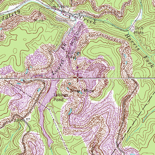 Topographic Map of Gauley Eagle Slurry Impoundment, WV