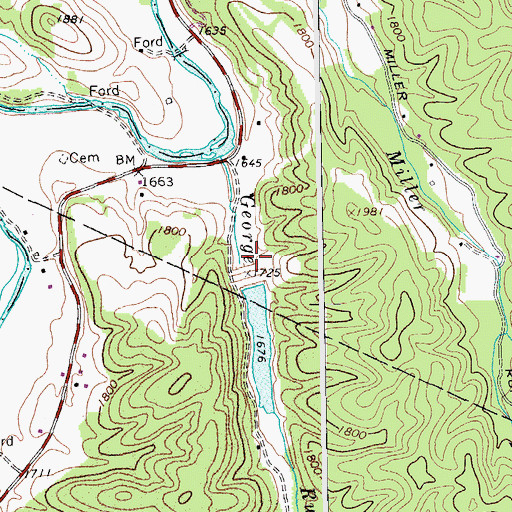 Topographic Map of South Fork Structure Number 16 Dam, WV