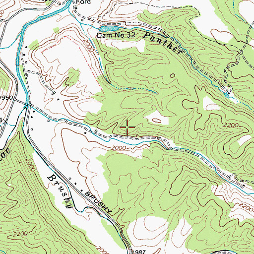 Topographic Map of South Fork Structure Number 33 Dam, WV