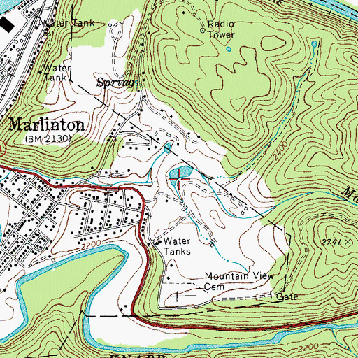 Topographic Map of Marlin Run Structure One Dam, WV