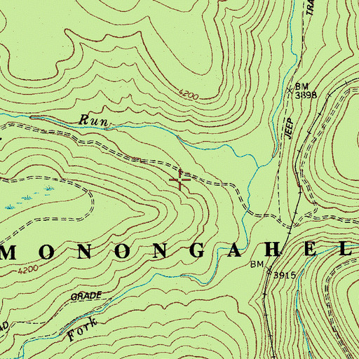 Topographic Map of Shavers Lake Dam, WV