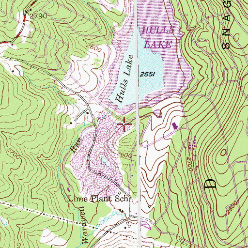Topographic Map of Mountaintop Vacationland Dam, WV
