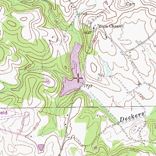 Topographic Map of Upper Deckers Creek Structure Number One Dam, WV
