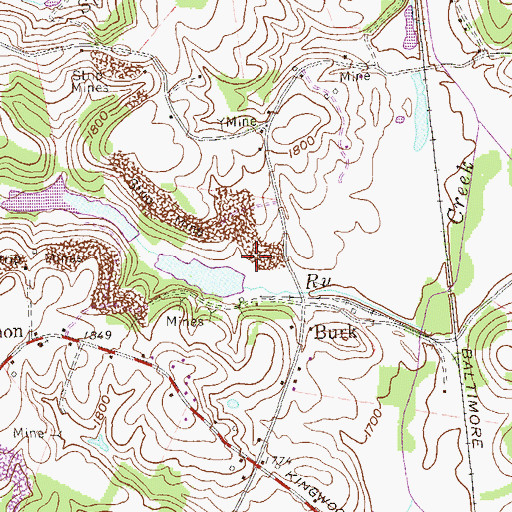 Topographic Map of Upper Deckers Creek Structure Number Two Dam, WV