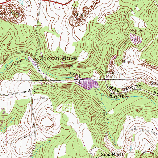 Topographic Map of Upper Deckers Creek Structure Number Five Dam, WV