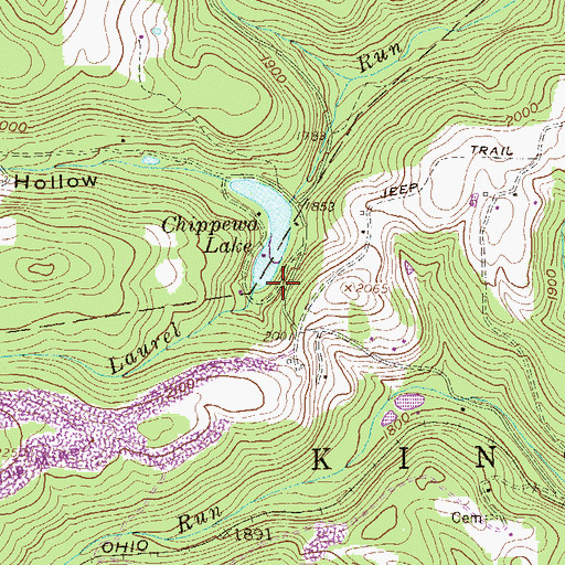 Topographic Map of Chippewa Lake Dam, WV