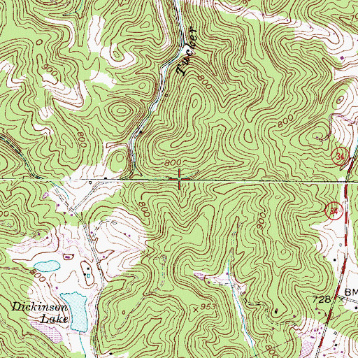 Topographic Map of Westvaco Sportsmans Club Lake Dam, WV
