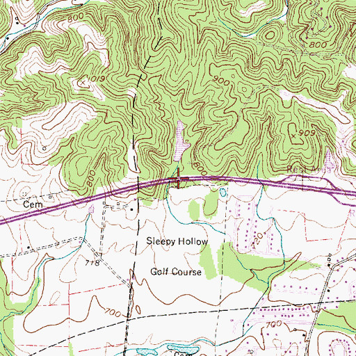 Topographic Map of Sleepy Hollow Golf Club Reservoir Dam, WV