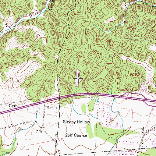 Topographic Map of I-64 Lake, WV