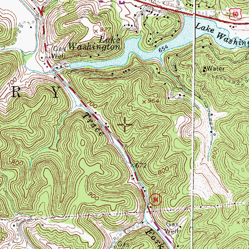 Topographic Map of Lake Washington Dam, WV