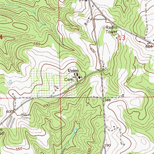 Topographic Map of Union Baptist Church, AL