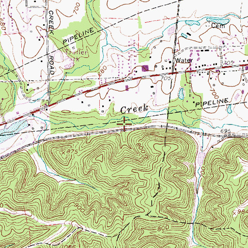 Topographic Map of Hurricane Water Supply Reservoir Dam, WV