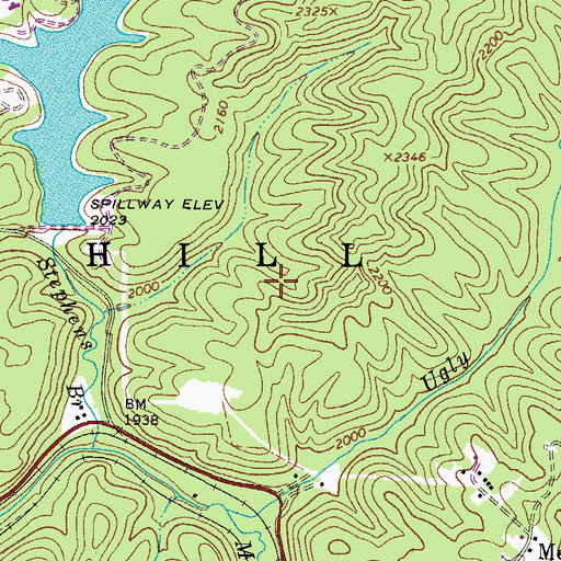 Topographic Map of Stephens Lake, WV
