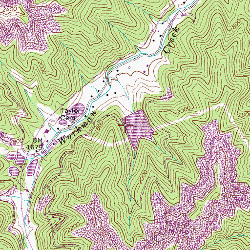 Topographic Map of Mcgraw Fork Slurry Dam, WV