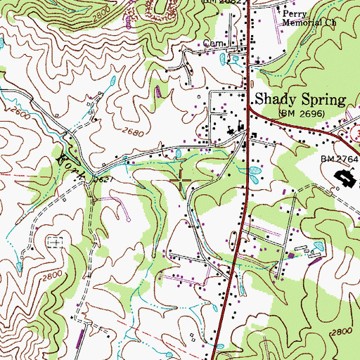 Topographic Map of Glade Creek Reservoir Dam, WV