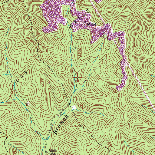 Topographic Map of Wingrove Branch Dam Number Two, WV