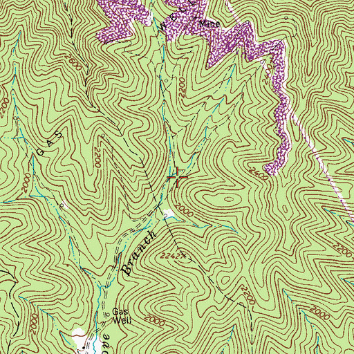 Topographic Map of Wingrove Branch Dam Number One, WV