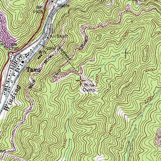 Topographic Map of Berry Branch Dam, WV