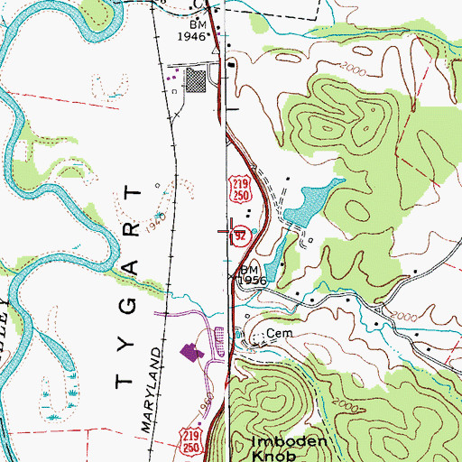 Topographic Map of Sherwan Lake Dam, WV