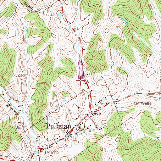 Topographic Map of Pullman Structure One Dam, WV