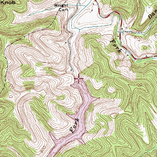 Topographic Map of Spring Creek-Charles Fork Number 17 Dam, WV