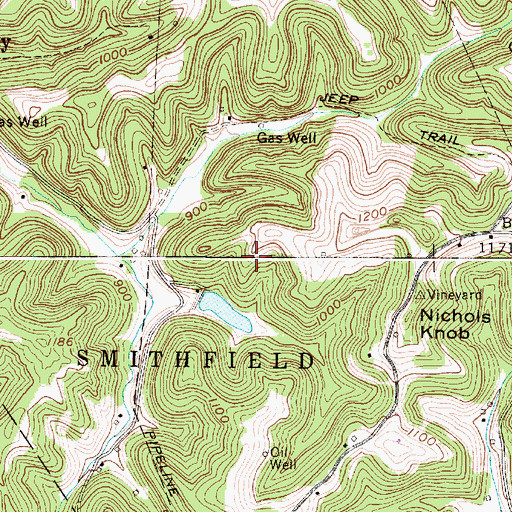 Topographic Map of Oldham Lake Dam, WV