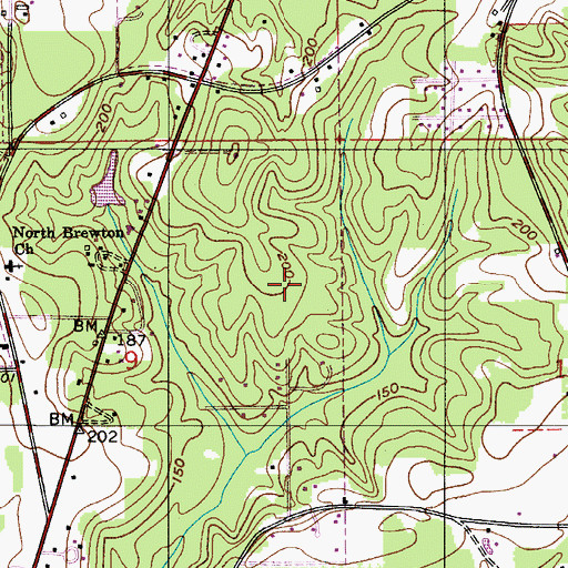 Topographic Map of Brewton Middle School, AL