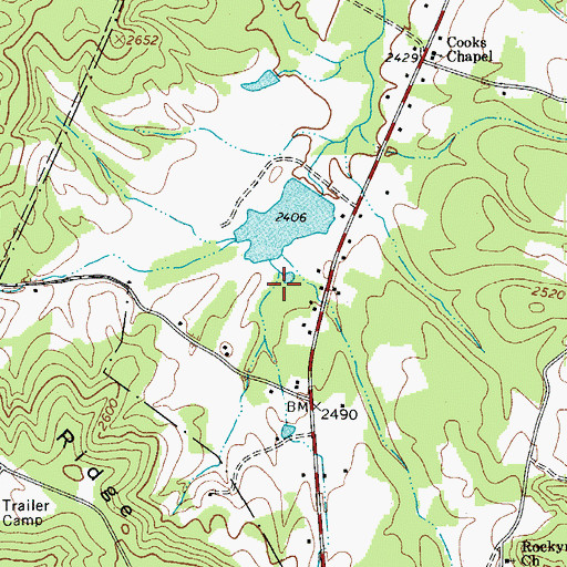Topographic Map of Sun Valley Lake Dam, WV