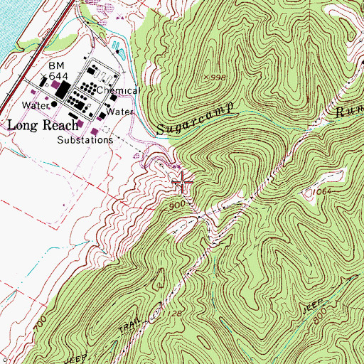 Topographic Map of Chemical Landfill Dam, WV
