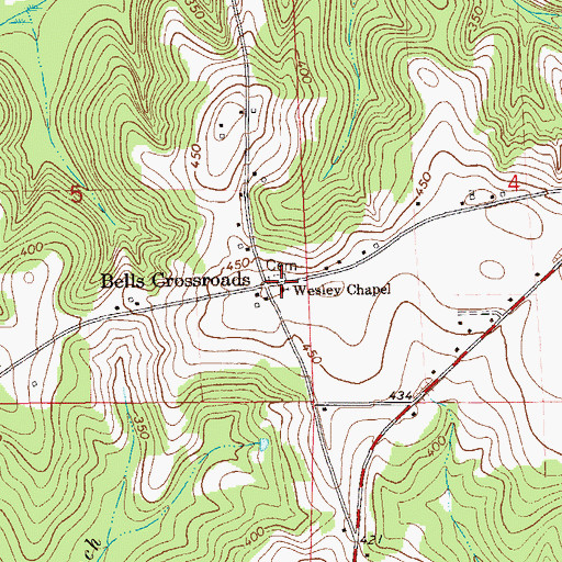 Topographic Map of Wesley Chapel United Methodist Church, AL