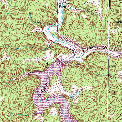 Topographic Map of East Lynn Dam, WV