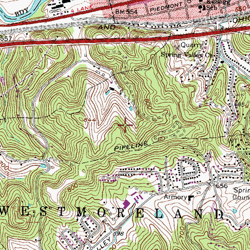 Topographic Map of National Steel-Ohio River Site Dam (historical), WV