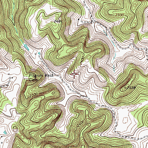 Topographic Map of Asbury Fishing Lake Dam, WV