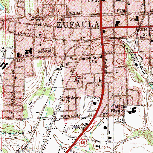 Topographic Map of Zion Baptist Church, AL