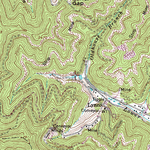 Topographic Map of Lynco Number Two Lake, WV