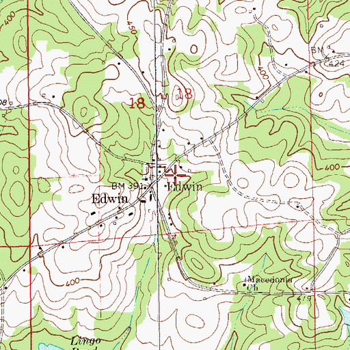 Topographic Map of Edwin United Methodist Church, AL