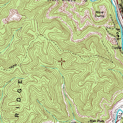 Topographic Map of Otsego Mine Impoundment, WV