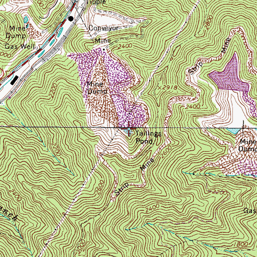 Topographic Map of Kopperston Number Three Impoundment Number Two, WV