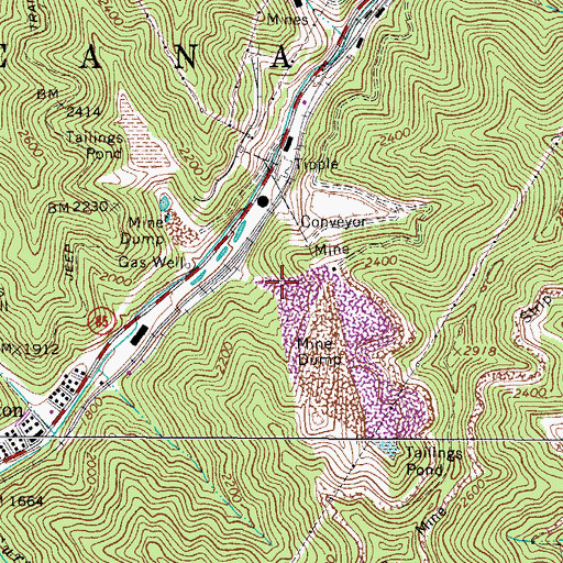 Topographic Map of Low Gap Branch Two Impoundment Dam, WV