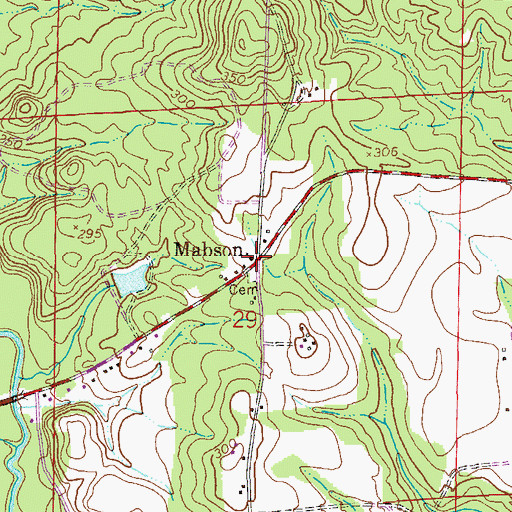 Topographic Map of Mabson United Methodist Church, AL