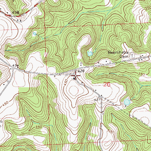 Topographic Map of Morgan Baptist Church, AL