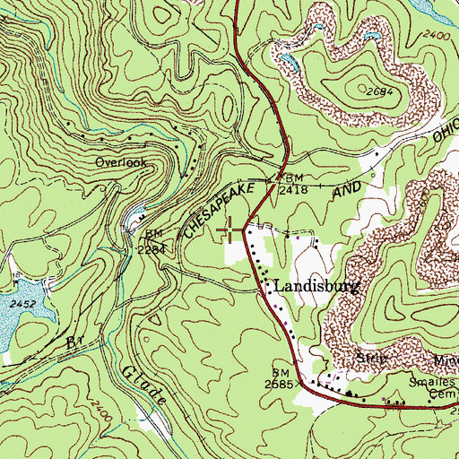 Topographic Map of Glade Creek Grist Mill, WV