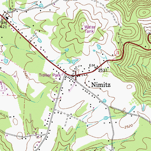 Topographic Map of Nimitz Post Office, WV