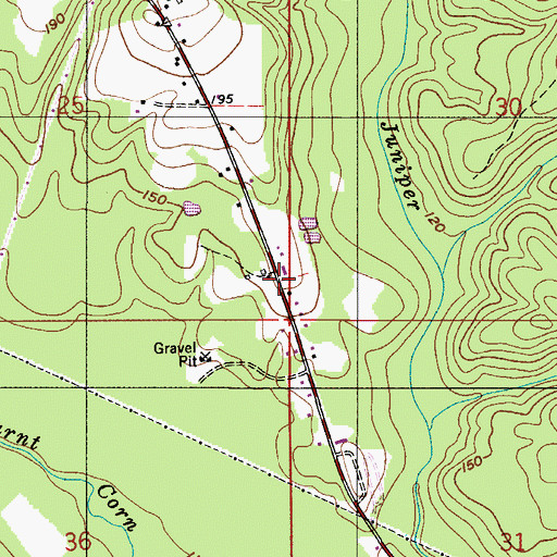 Topographic Map of Pilgrims Chapel Church, AL