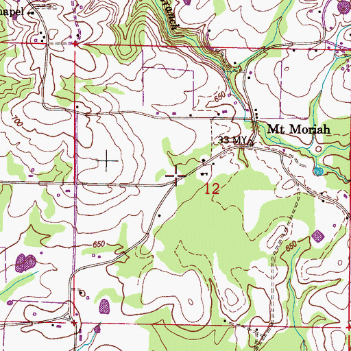 Topographic Map of Mount Moriah Methodist Church, AL