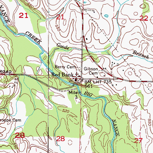 Topographic Map of Red Bank Missionary Baptist Church, AL