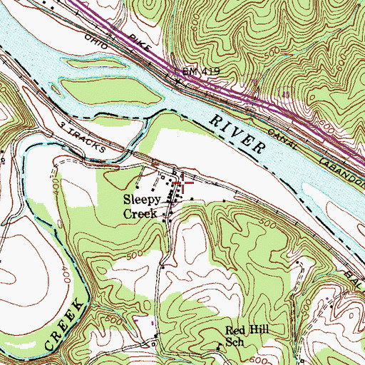 Topographic Map of Sleepy Creek Post Office, WV