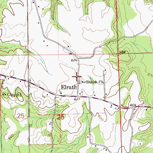 Topographic Map of Bothwell Methodist Church, AL