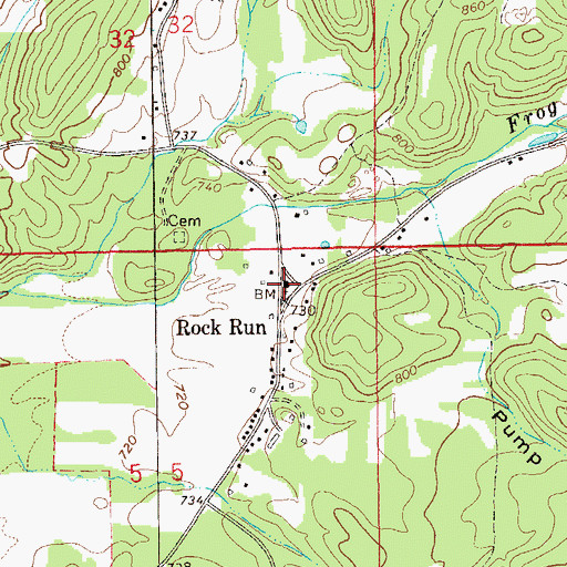 Topographic Map of Rock Run Baptist Church, AL